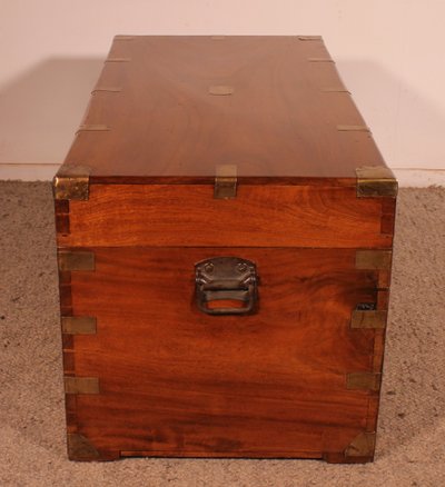 Near Pair Of 19th Century Marine Chests With Double Locks