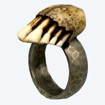 RING - France - Bone, alloy, brass