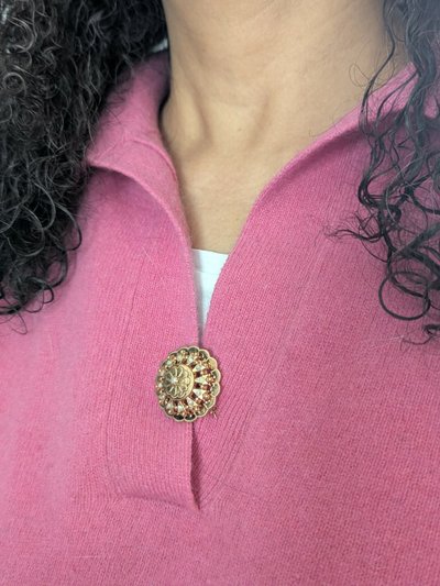 Spilla antica del periodo di Napoleone III in oro rosa 18k/750 e perle CIRCA 1860