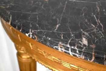 Consolle in Marmo e Legno Dorato, Stile Luigi XVI - Inizio XX Secolo