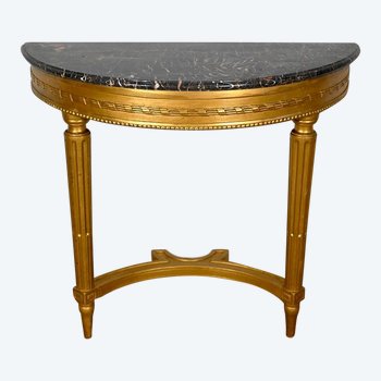 Console en Marbre et Bois Doré, style Louis XVI – Début XXe