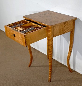 Petite Travailleuse en Bois Clair de Ceylan, style Louis XV – Milieu XIXe