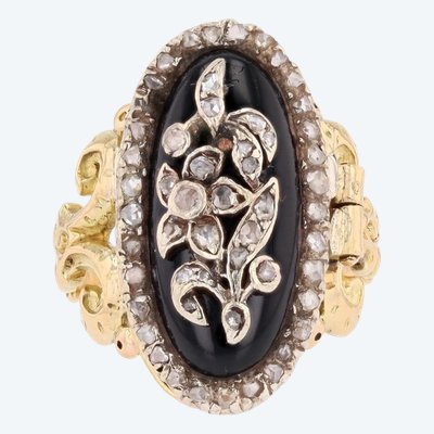 Anello antico con diamante all'onice