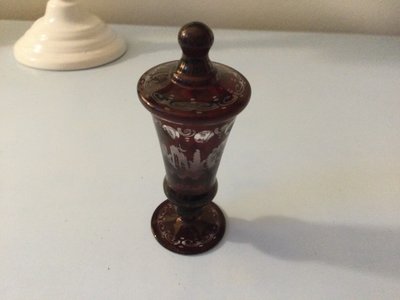 Miniature candle-holder, Bohemian crystal