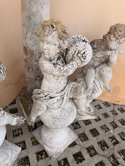 3 statue putty de jardin