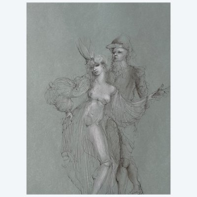 LEONOR FINI, LITHOGRAPHIE (1907-1996) COUPLE.