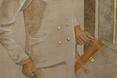 Tela dipinta di una donna degli anni '50. Opera contemporanea. LS6760A671/1