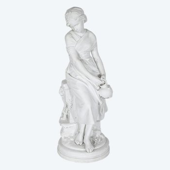 Important Biscuit, signed M. Moreau - 2nd part of the 19th century