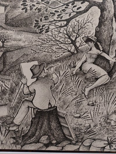 Remy HETREAU - (1913 - 2001) - 3 dessins - Brantes - Vaucluse