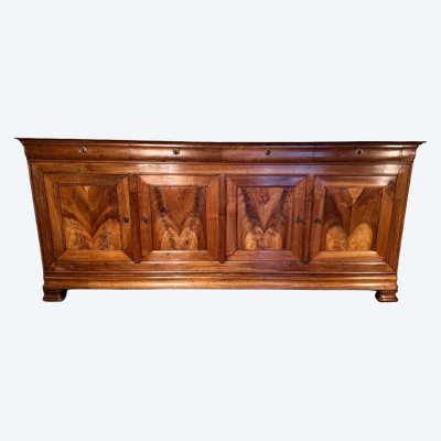 Grande Enfilade Louis Philippe A Doucine En Noyer Blond