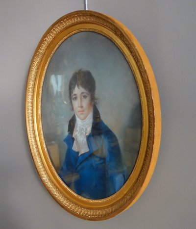 Ecole Française du début 19e siècle, portrait pastel d'un jeune aristocrate sous l'Empire