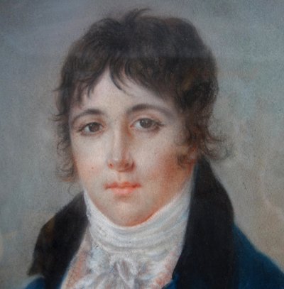 Ecole Française du début 19e siècle, portrait pastel d'un jeune aristocrate sous l'Empire