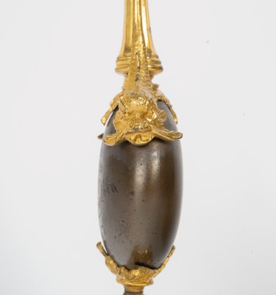 Pair of bronze vases with double patina, Barbedienne model, late XIXᵉ century.
