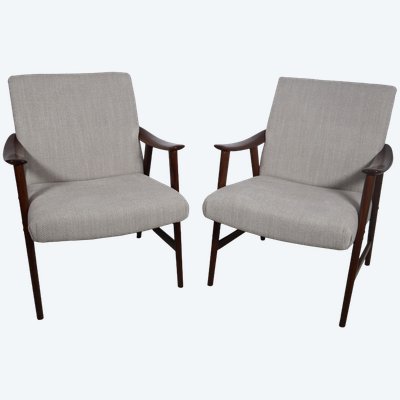 Paire de fauteuils Scandinave Dokka Mobler années 60