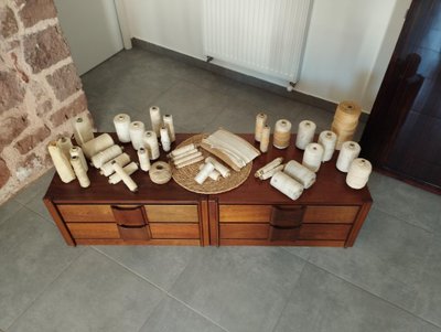 Set of 41 thread spools - XIX / XXth century - Industrial heritage