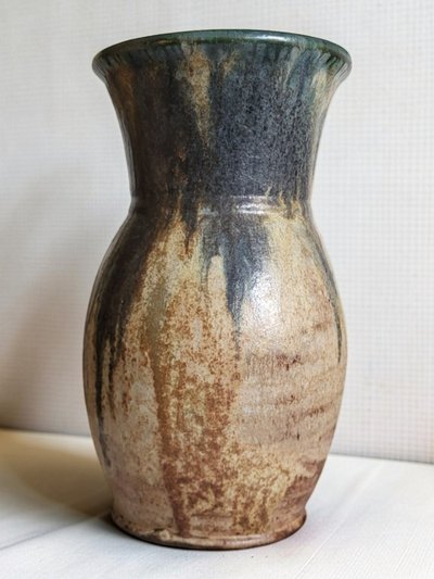 Vaso a balaustro in gres firmato Maurice Pitot, 1950 ca.