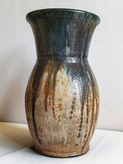 Vaso a balaustro in gres firmato Maurice Pitot, 1950 ca.