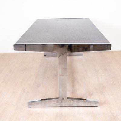 Dining Table, Steel H Frame circa 1980