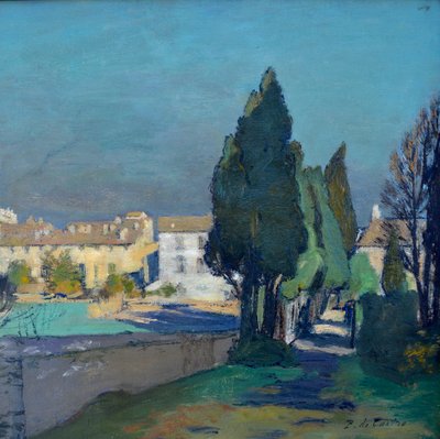 Paul de CASTRO (1882-1940)  " Chemin à Villeneuve lez Avignon " Provence France Paris