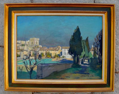 Paul de CASTRO (1882-1940)  " Chemin à Villeneuve lez Avignon " Provence France Paris