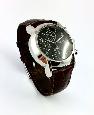 Pomellato Chronograph, Stahl, schwarzes Zifferblatt, Automatik, Datum, ab 2010