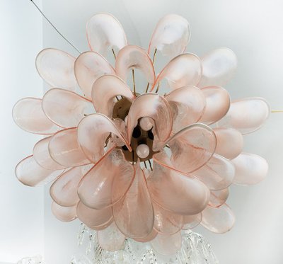 Antico lampadario in vetro di Murano degli anni Settanta.