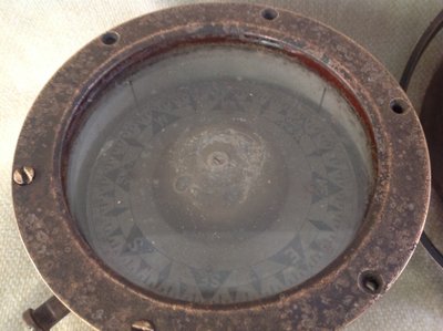 Set of two antique marine compasses