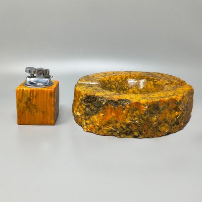 Set da fumo in alabastro italiano della metà del secolo scorso di Romano Bianchi