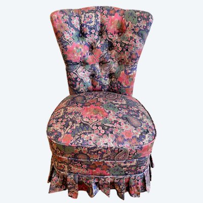CHAUFFEUSE TISSU FLEURI DE STYLE NAPOLÉON III