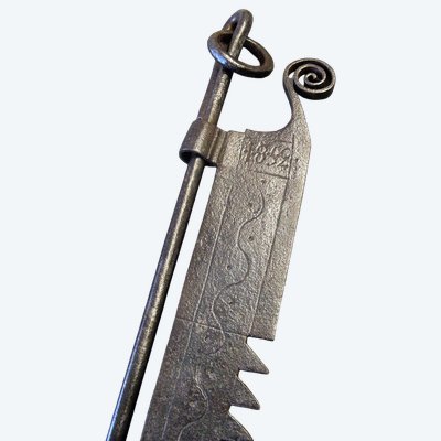 Crémaillère De Mariage En Fer Forgé Datée 1852. 