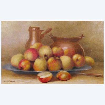 Armand BOUXIN 1880-1972 Stillleben mit Äpfeln, Gemälde, um 1940-50 Reims Obst