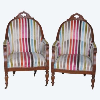 Pair of bergères Charles X