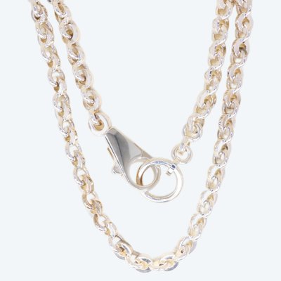 HERMES Voltige Silver Long Necklace