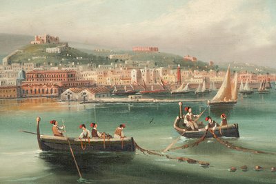 Tableau ancienne huile sur toile Naples. XIXe siècle.