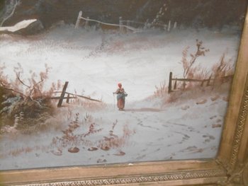 Huile sur toile "paysage d'hiver"