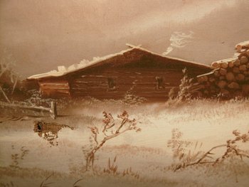 Huile sur toile "paysage d'hiver"