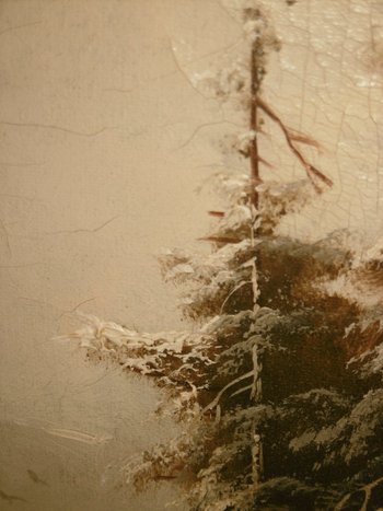 Huile sur toile "paysage d'hiver"