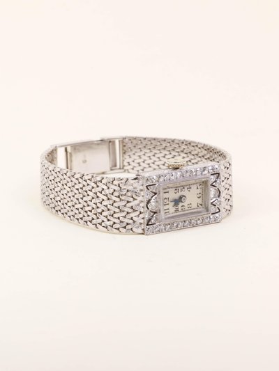 Montre Art Déco or blanc diamants