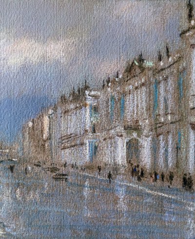 Tableau Pastel "Saint-Pétersbourg" Palais d'hiver signé + cadre