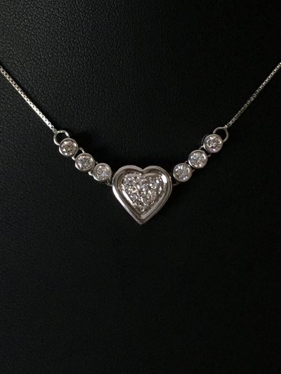 Collier coeur en or blanc 18K et diamants