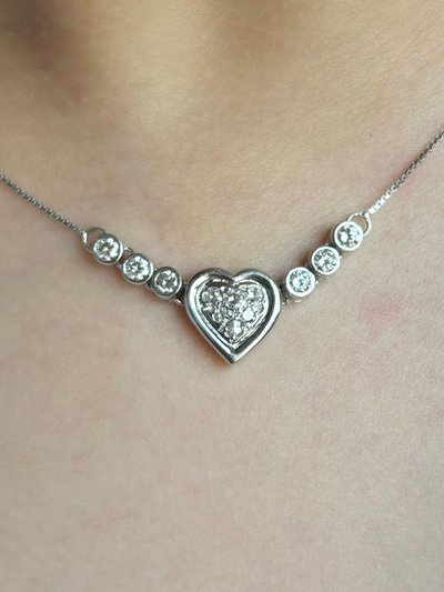 Collier coeur en or blanc 18K et diamants