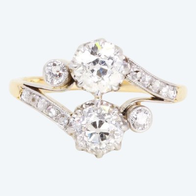Bague Belle Epoque toi et moi diamants 2 carats