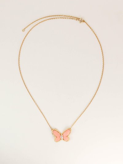 VAN CLEEF & ARPELS Collier Alhambra Papillon Corail - 1976