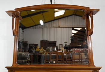 Mahogany Console Mirror, Majorelle spirit, Art Nouveau - 1900