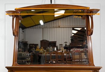 Mahogany Console Mirror, Majorelle spirit, Art Nouveau - 1900