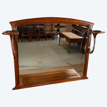 Mahogany Console Mirror, Majorelle spirit, Art Nouveau - 1900