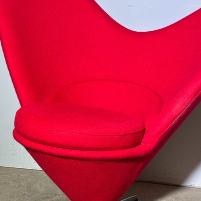 Verner Panton Heart Cone Sessel, rot, 1970er Jahre. Designikone.