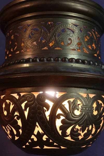 Pair of large 19th-century bronze lanterns
