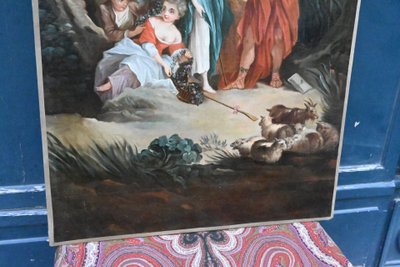 Ecole française XVIII la Bonne  Aventure , toile suiveur de Boucher