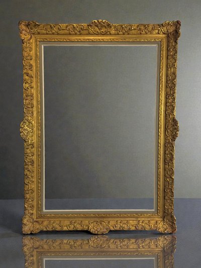Antique Louis XV style frame in wood and gilded stucco for painting, 74 cm x 51 cm
